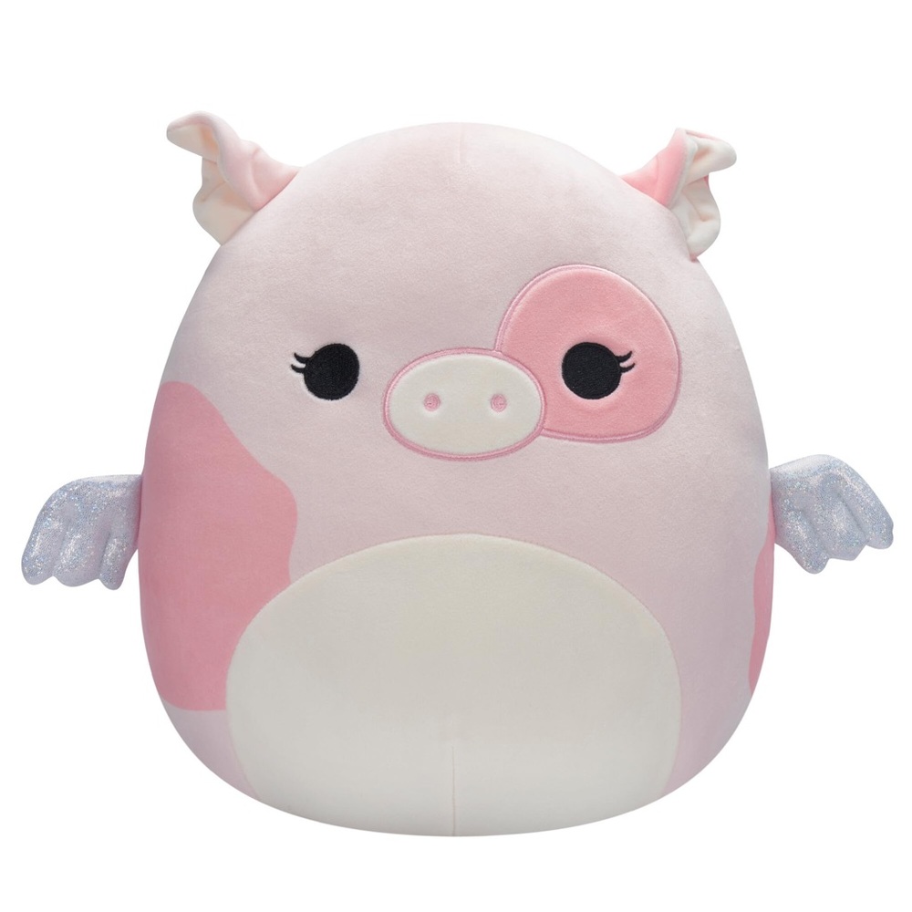 Squishmallows Pink and Cream Cow Pillow